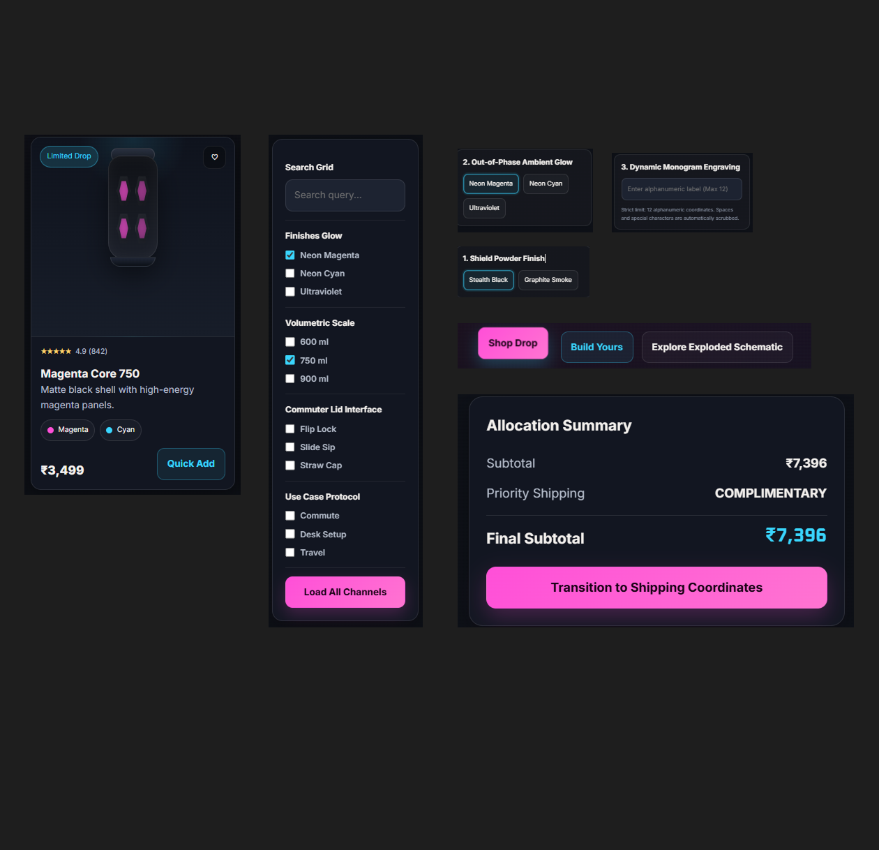 NeonHex Atomic Components & Form Sheet